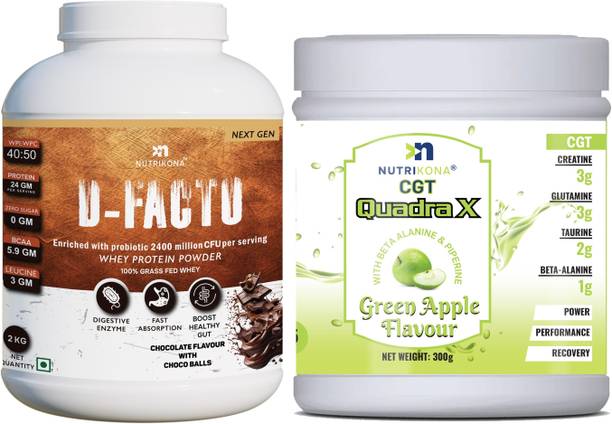 NUTRIKONA Whey Isolate Protein with QuadraX CGT Creatine Glutamine 4-in-1 Blend Whey Protein