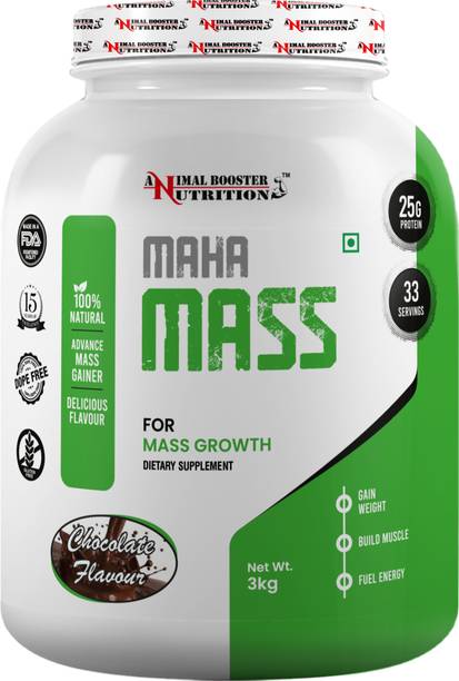 Animal Booster Nutrition Maha Mass Gainer 3kg Weight Gainers/Mass Gainers