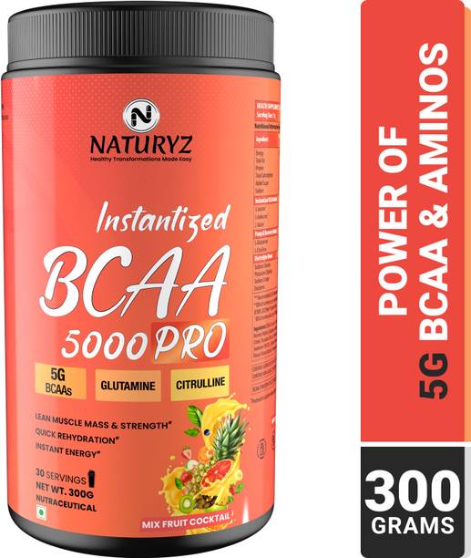 NATURYZ Instantized BCAA 5000 PRO Intra Workout | Glutamine | Citrulline For Lean Muscle BCAA