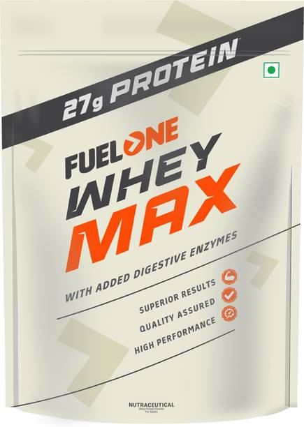 FUELONE Whey Max Protein Blend | 27g Protein Per Scoop | 5.46g BCAA, 3.95g Glutamic Acid Whey Protein