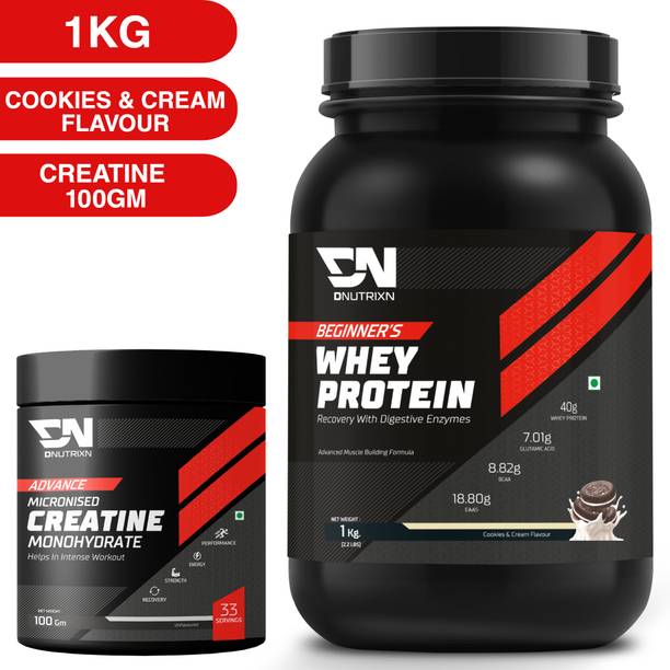 DNUTRIXN Beginner's High Whey Protein+ Creatine Monohydrate Whey Protein