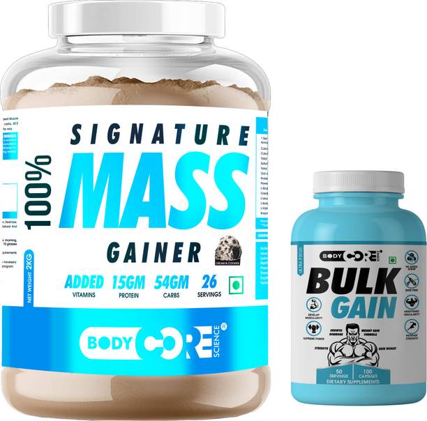 Body Core Science Signature Mass Gainer-2 Kg With BCS Bulk Gain 100 Capsules Weight Gainers/Mass Gainers
