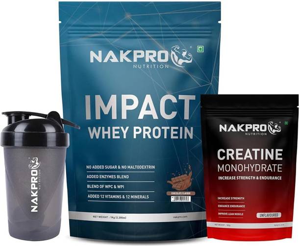 Nakpro Impact Whey Protein 1kg, 24g Protein with Creati...