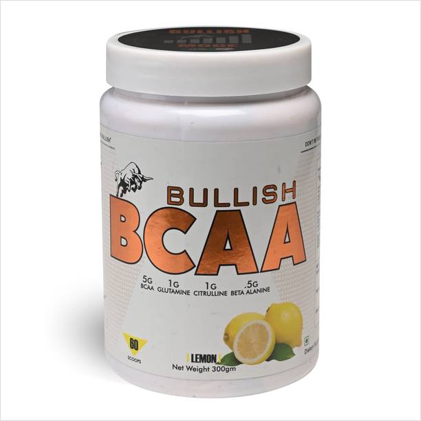 Bullish Supp BCAA Powder with 5g BCAA, Glutamine, Citrulline and Beta Alanine, 60 Scoops BCAA