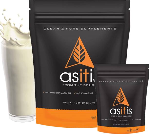 AS-IT-IS Nutrition Whey Protein Concentrate 80% Unflavoured 1kg + BCAA 250gms| Combo pack | Whey Protein