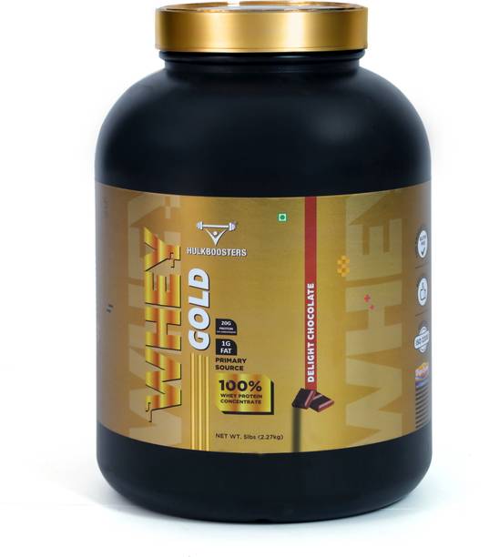 Hulkbooster Whey Gold Concentrate Powder, 1g Fat, 20g Protein Per Scoop, Quick Recovery Whey Protein