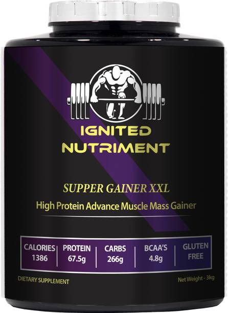 IGNITED NUTRIMENT Supper Gainer XXL, For Muscle Mass Gain With High Calories 1386 Weight Gainers/Mass Gainers
