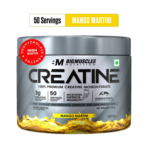 BIGMUSCLES NUTRITION Creatine Monohydrate [50 Servings] | Supports Lean Muscle Building & Recovery Creatine
