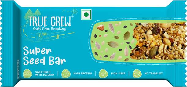 TRUE CREW Super Seed Bar, 25 g - High Protein, High Fiber Nutrition Bars