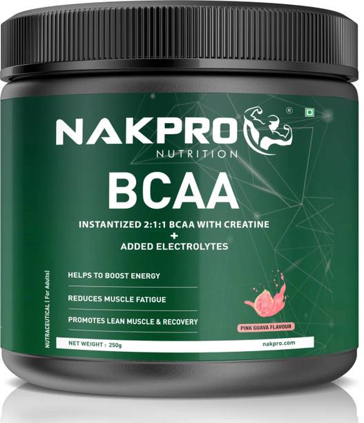 Nakpro BCAA 2:1:1 , 5g Vegan BCAA - Jar, 1.5g Creatine & Electrolytes for Endurance BCAA