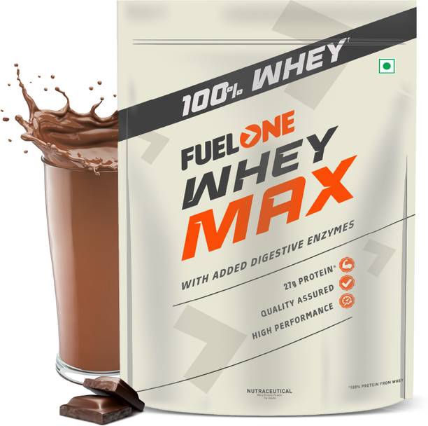 FUELONE Whey Protein Max, 27g Protein, 5.96g BCAAs Whey Protein