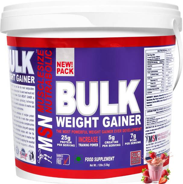 MUSCLE SIZE Bulk Mass Gainer For Bulk Gain 12lbs Weight Gainers/Mass Gainers