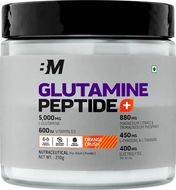 BIGMUSCLES NUTRITION L-Glutamine + Peptides | Amino Acid with Electrolytes, Magnesium, Vit. D & C | Glutamine