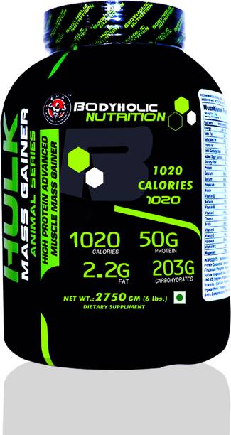 BODYHOLIC NUTRITION HULK MASS GAINER HIGH PROTEIN ADVANCE MUSCLE MASS GAINER (2.75KG/6LBS) Weight Gainers/Mass Gainers