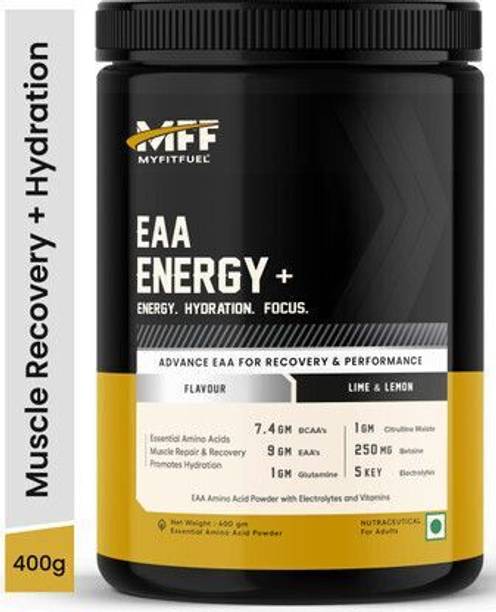 MyFitFuel EAA Energy+ 9g EAA, 7.5g BCAA, 5 Electrolytes, Glutamine +2 More, 400g Orange EAA (Essential Amino Acids)