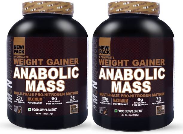 MUSCLE SIZE Anabolic Mass Gainer And Weight Gainer Combo Pack (12lbs.5.44kg) Weight Gainers/Mass Gainers
