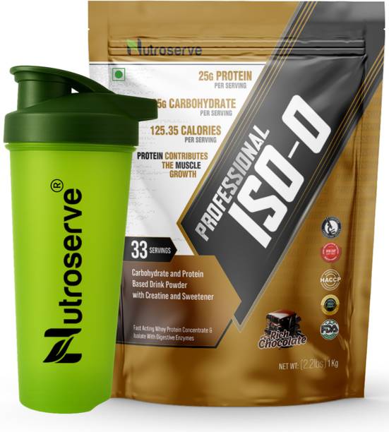 nutroserve Professional ISO-0 Whey Protein Isolate Powder with Creatine & Digestive Enzymes Whey Protein