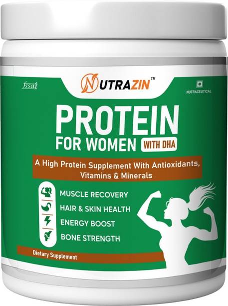 NUTRAZIN Protein for Women with DHA | Hair, Skin, Energy & Bone Strength (200g) Casein Protein