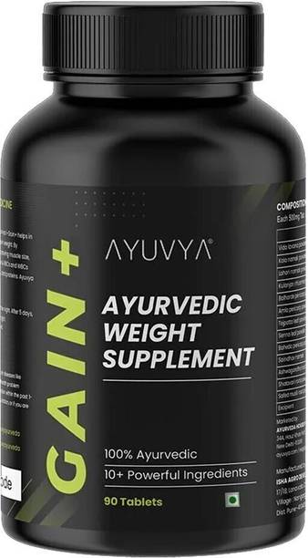 Ayuvya New and Improved Formula Gain+ Muscle Mass Gainer I 100% Ayurvedic Weight Gainer Weight Gainers/Mass Gainers