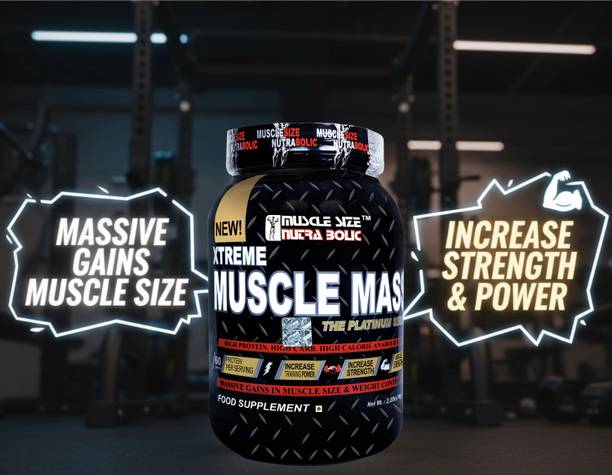 MUSCLE SIZE Xtreme Muscle Mass - Increase Training Power & Muscle Strength - 1kg Weight Gainers/Mass Gainers
