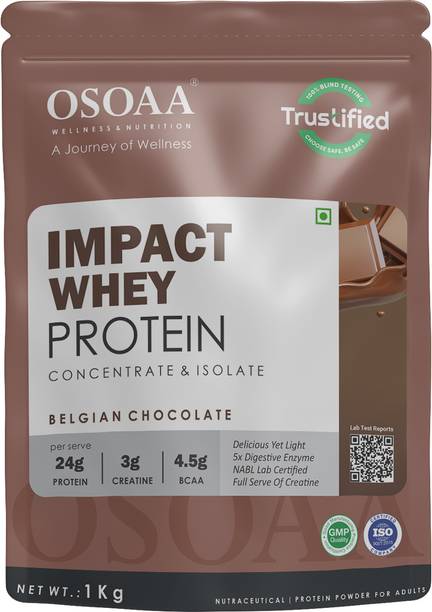 Osoaa Impact Whey Protein 1kg, 24g Protein & 3g Creatine Whey Protein