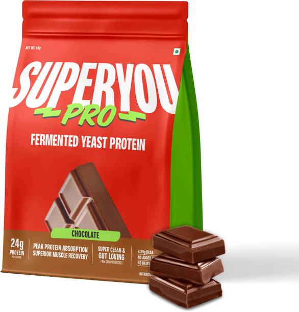 SUPERYOU Pro Fermented Yeast Protein, 24g Protein, Gut Friendly, Superior Muscle Recovery Protein Blends
