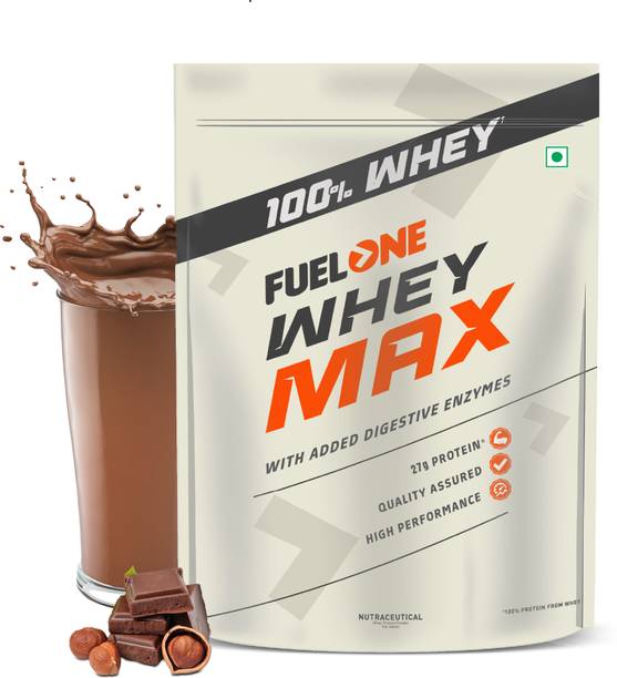 FUELONE Whey Protein Max, 27g Protein, 5.96g BCAAs & 4.7g Glutamic Acid Whey Protein