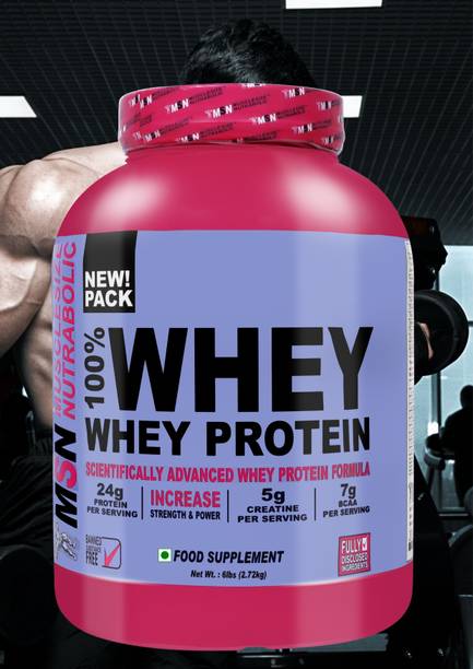 MUSCLE SIZE 100% Whey Protein Powder | 24g Protein + 5g Creatine + 7g BCAA Per Serving Whey Protein