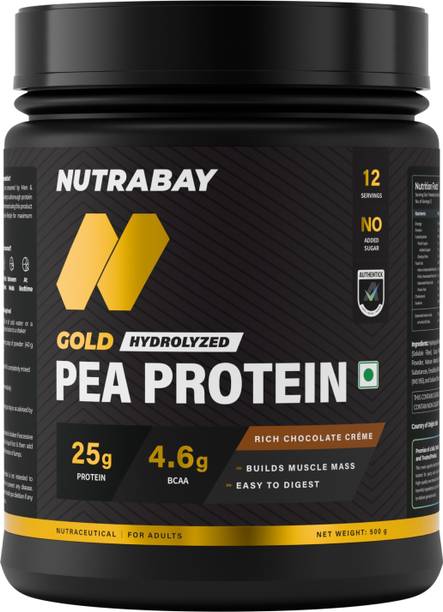 Nutrabay Gold Pea Protein Powder | 25g Pea Protein, 4.6g BCAA, 5g Soluble Fiber Plant-Based Protein