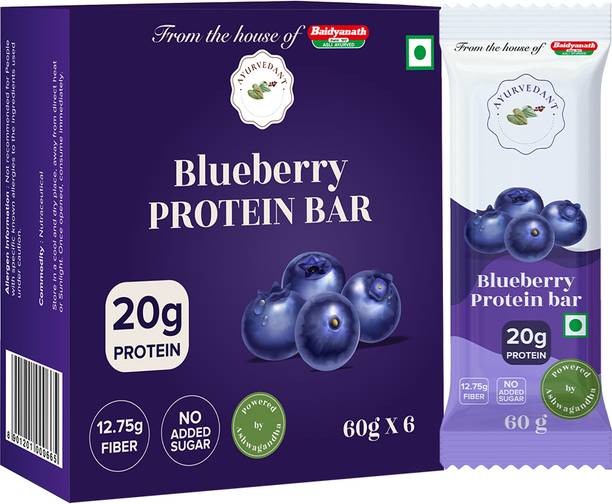 Baidyanath Ayurvedant Blueberry Pack of 6 Protein Bars