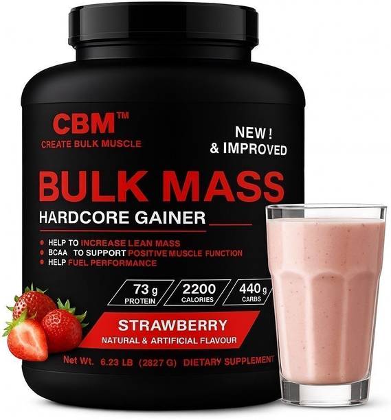 CREATE BULK MUSCLE Bulk Mass Strawberry 6lb Weight Gainers/Mass Gainers