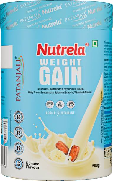 NUTRELA Weight Gain Powder [Banana Flavor - 500GM -PACK OF 1 ] Weight Gainers/Mass Gainers