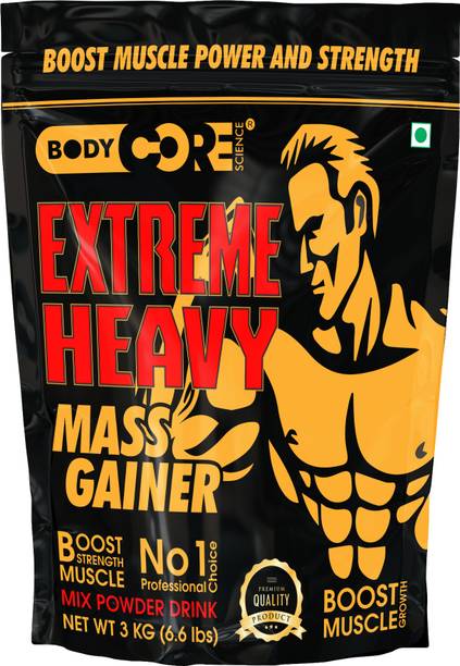 Body Core Science Extreme Heavy Mass Gainer(Chocolate-3Kg) Free Shaker Weight Gainers/Mass Gainers