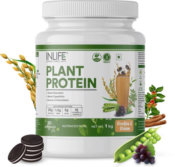 INLIFE Plant Protein Powder - Pea, Quinoa & Brown Rice - 25g Supplement Plant-Based Protein