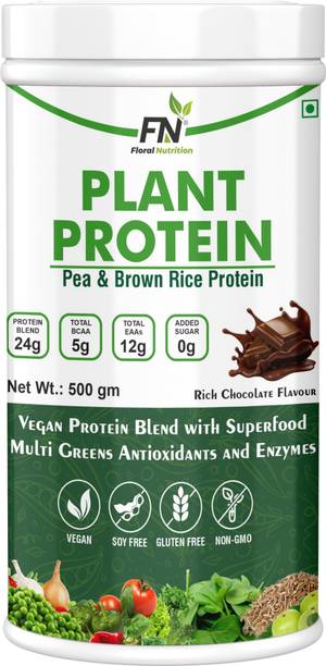 Floral Nutrition Plant Protein Powder Pea & Brow Rice Protein 24G Protein BCAA & Vitamin Plant-Based Protein
