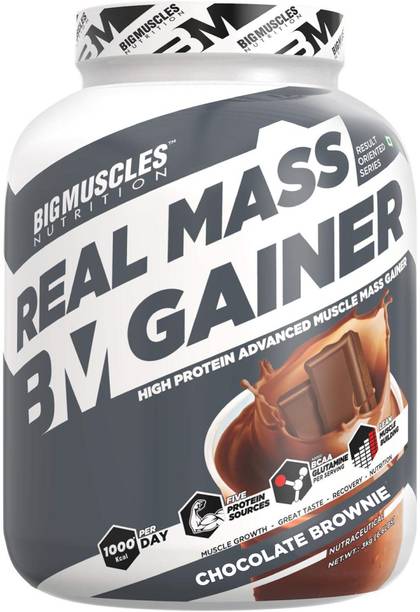 BIGMUSCLES NUTRITION Real | High Protein Muscles | Added BCAA, Glutamine Weight Gainers/Mass Gainers