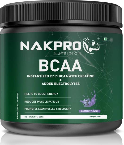 Nakpro BCAA 2:1:1 , 5g Vegan BCAA - Jar, 1.5g Creatine & Electrolytes for Endurance BCAA