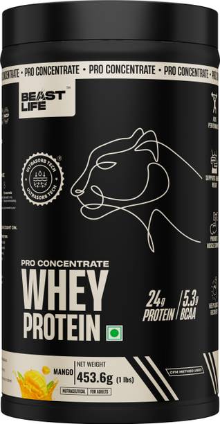 BeastLife 100% Premium Whey Protein, Crafted using the CFM, 24g Protein, 5.3g BCAA Whey Protein