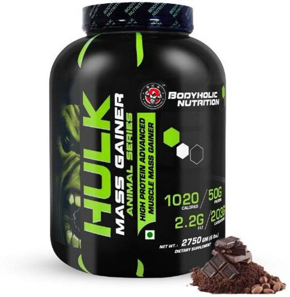BODYHOLIC Nutrition Hulk Mass Gainer High Protein Calories Advance Muscle Mass Gain-6lbs Weight Gainers/Mass Gainers
