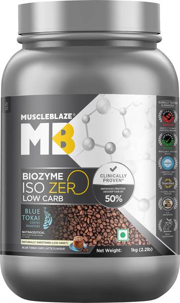MUSCLEBLAZE Biozyme Iso-Zero, Low Carb Isolate, 27g Per Scoop Whey Protein