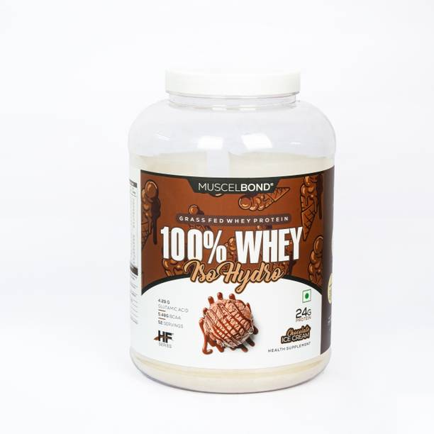 MuscelBond 100% Whey Iso Hydro Grass-Fed Protein Powder, 24g Protein, 5.34g BCAA Whey Protein