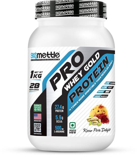 getmymettle Pro Whey Gold Protein | 27.4g Protein | 5.9 g BCAA | 500mg Arginine Whey Protein