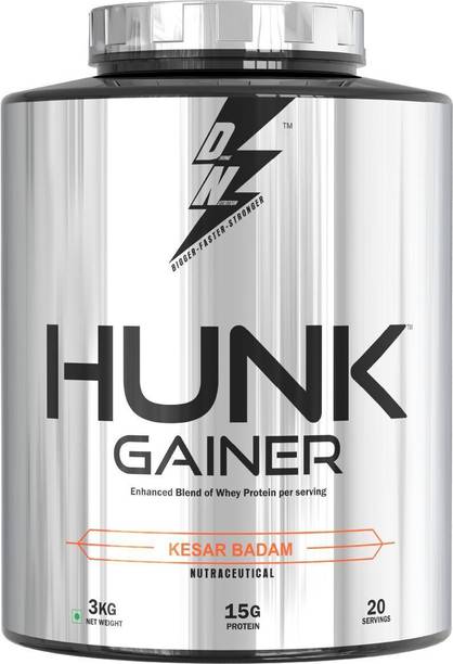 Dn With Divine Nutrition HUNK GAINER, 15g Protein, 150g per serving, 20 serving Weight Gainers/Mass Gainers