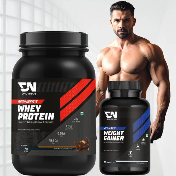 DNUTRIXN Beginner's High Whey Protein 40G + Weight Gainers Whey Protein