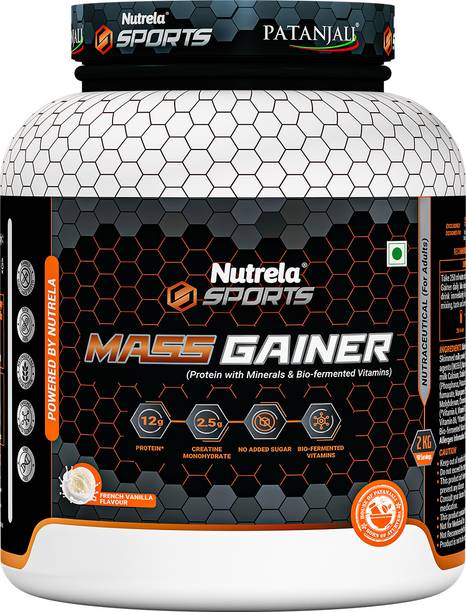 NUTRELA Mass Gainer Powder | 2.5g Creatine, 33.1g Carbs | No Added Sugar | Weight Gainer Weight Gainers/Mass Gainers