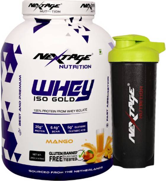 Nextage Whey ISO GOLD 25g Protein per Serving for Muscle Support & Recovery Free Shaker Whey Protein