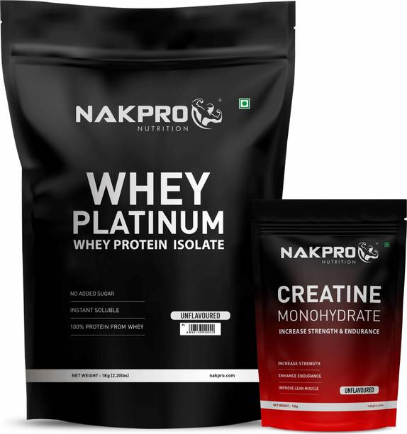 Nakpro Platinum Whey Protein Isolate with Creatine Monohydrate | 100g Creatine +