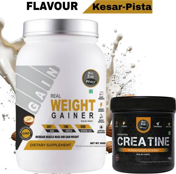 BUY THE WHEY Real Weight Gainer | Lab Tested | 100% Genuine | For Adults with creatine - Weight Gainers/Mass Gainers