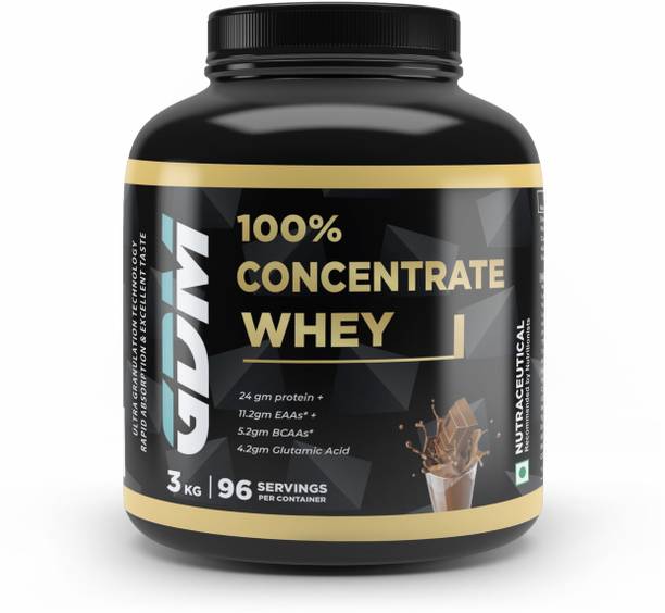 gdm nutraceuticals llp Whey Concentrate with 24g Protein, 11.2g EAA, 5.2g BCAA & 4.2g Glutamine Acid Whey Protein