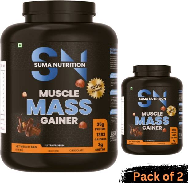 sumanutrition Suma Muscle Mass Gainer_3kg with Creatine for Bulk Gaining Weight Gainers/Mass Gainers